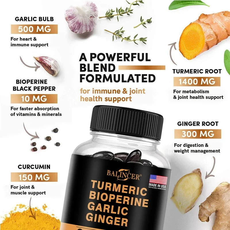 Ginger Supplement with Garlic, for Joint, Digestive & Immune Support