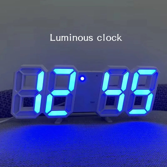 Table  3D LED Digital Alarm Clock Wall Clock Time/Date/Temperature