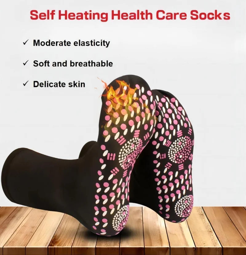 1/5pairs Tourmaline Self-Heating Socks Winter Warm