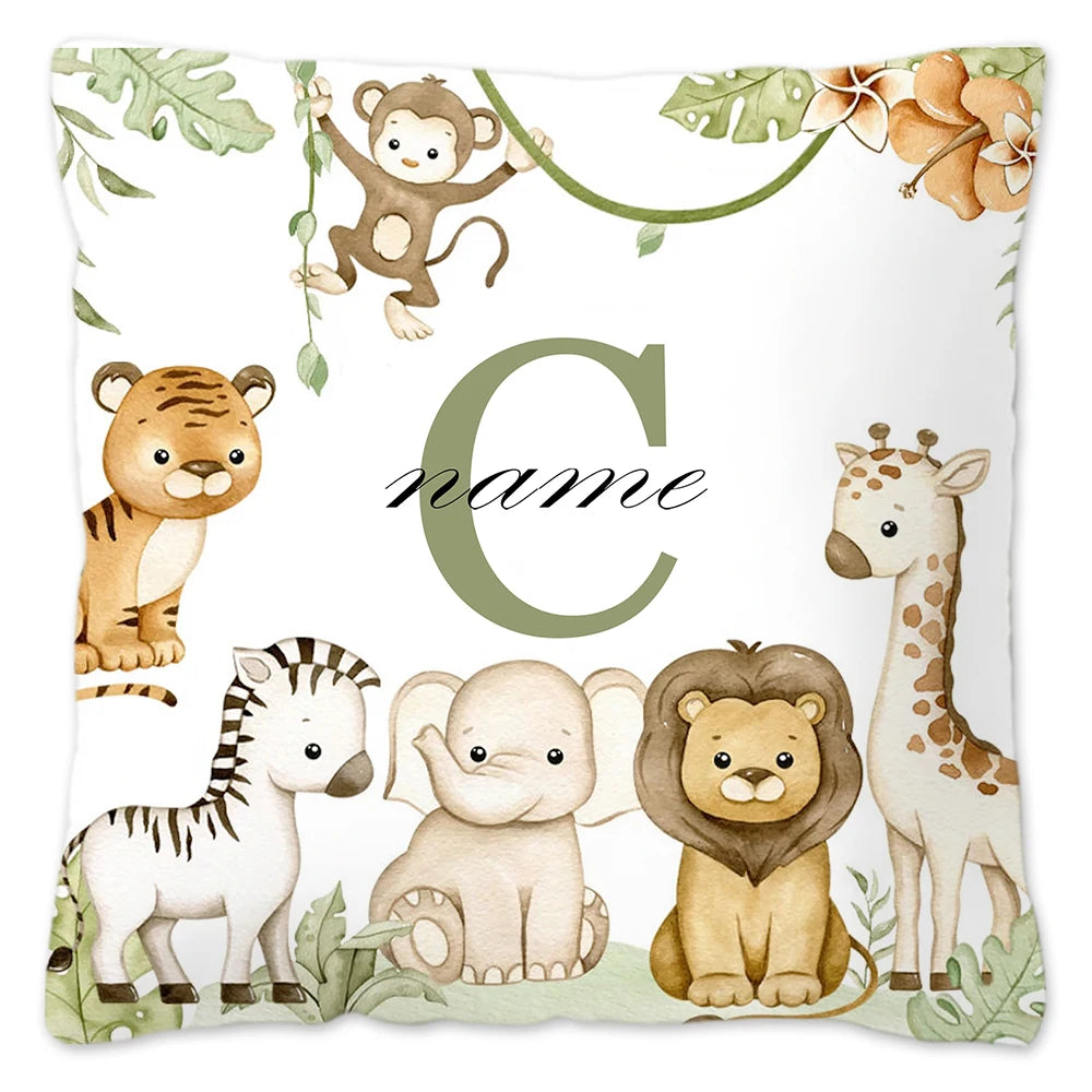 Animal with Name Pillow Case Personalised