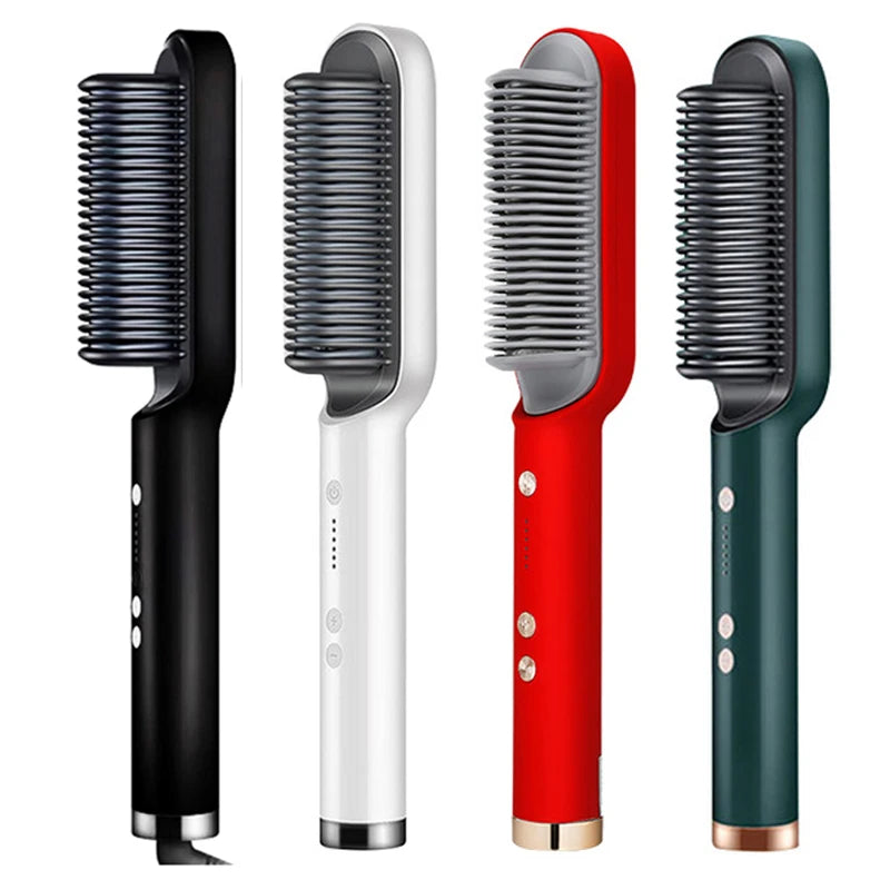 Electric Hair Straightener Brush Fast Heating