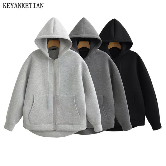 Winter New Women's Zipper Hoodie