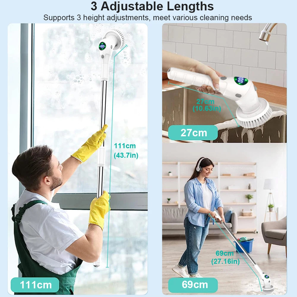 Electric Cleaning Brush 8 in 1 Multifunction Wireless Rotatable