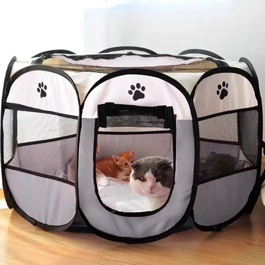 Easy Portable Foldable Pet Tent Kennel Octagonal Fence