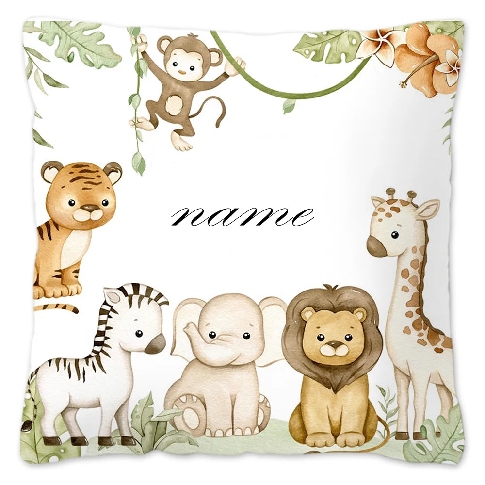 Animal with Name Pillow Case Personalised