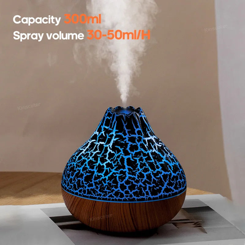 300ml Volcano Air Humidifier Air Freshener With 7 Colors Night