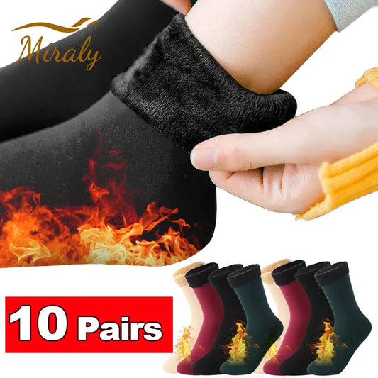 1/2/3/5/10Pairs Thermal Socks Women Winter Warm