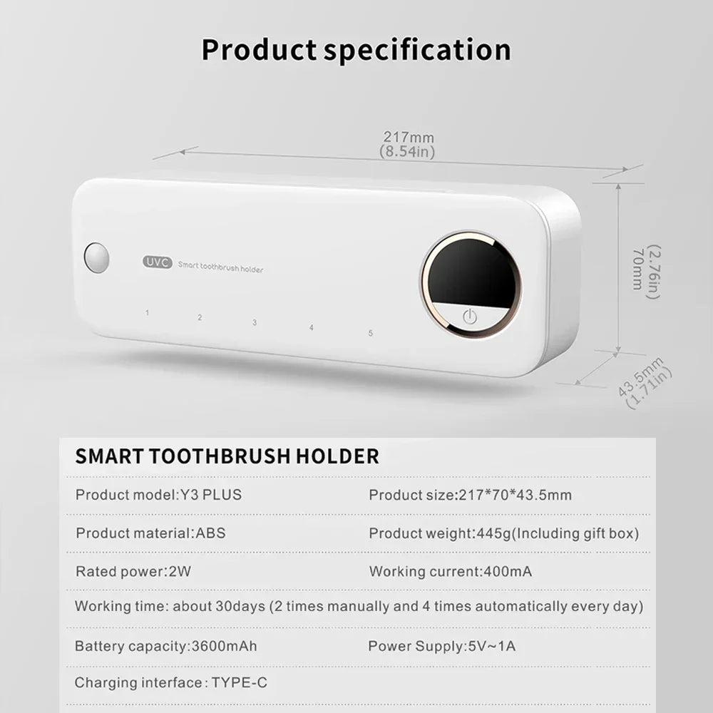 Toothbrush Razor Storage Sterilizer LED Rechargeable