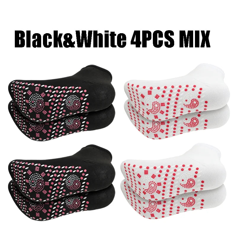 1/5pairs Tourmaline Self-Heating Socks Winter Warm