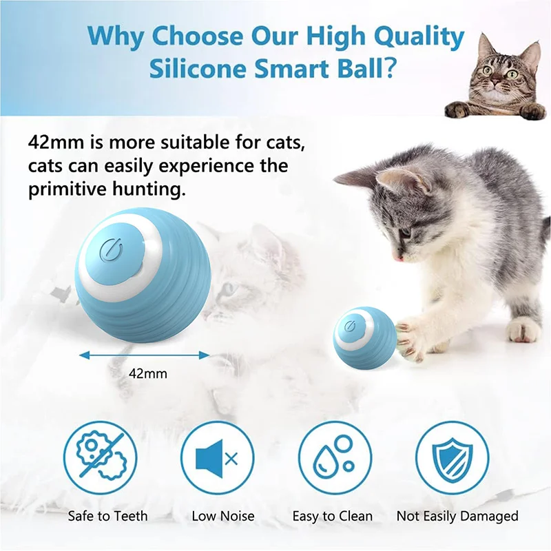 1Pcs Pet Gravity Intelligent Rolling Ball Cat Toy To Relieve Boredom