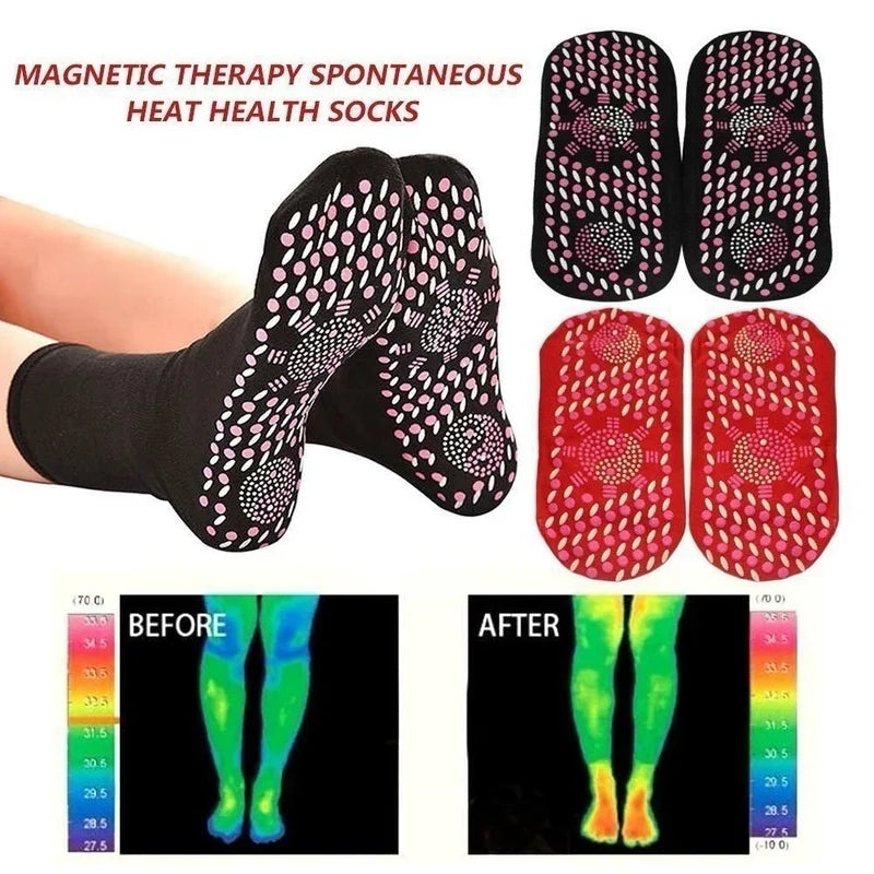 1/5pairs Tourmaline Self-Heating Socks Winter Warm