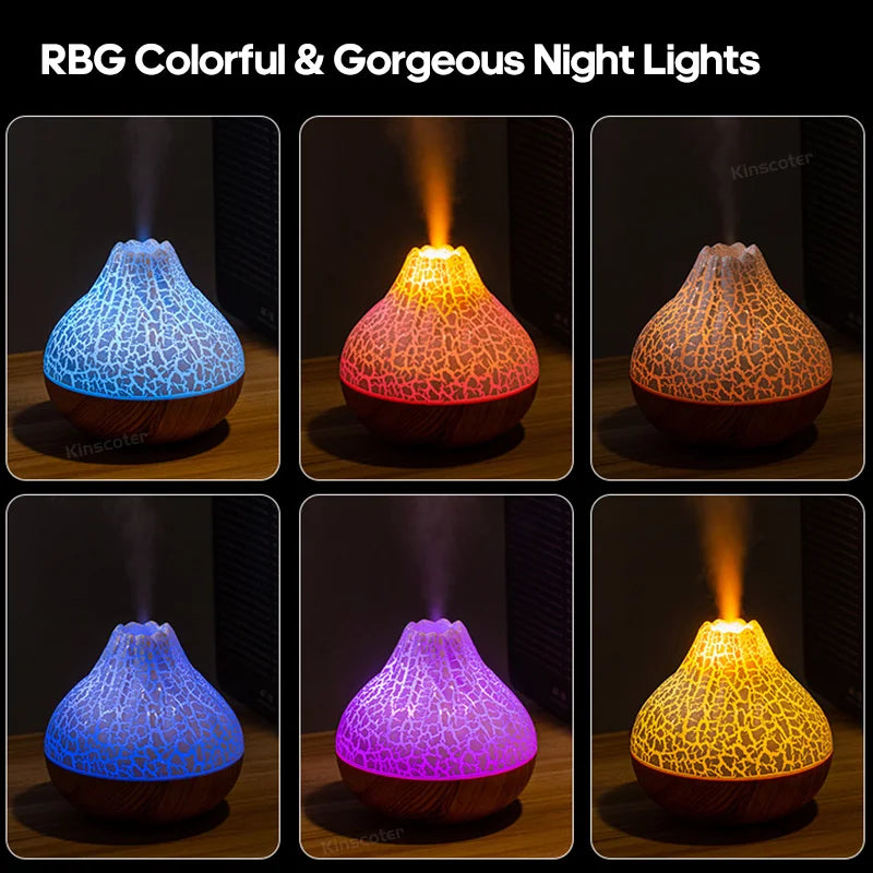 300ml Volcano Air Humidifier Air Freshener With 7 Colors Night